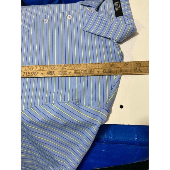 Men's Burnt Pine Golf Club Blue Yellow  Short Sleeve Polo Shirt Medium - Picture 4 of 10